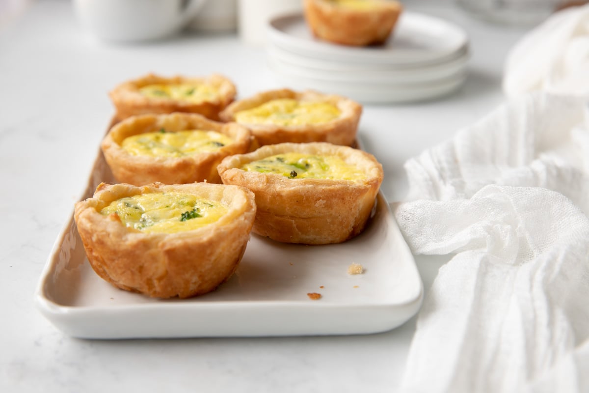 Muffin Tin Veggie Quiches with Puff Pastry Crust | Chef Janet